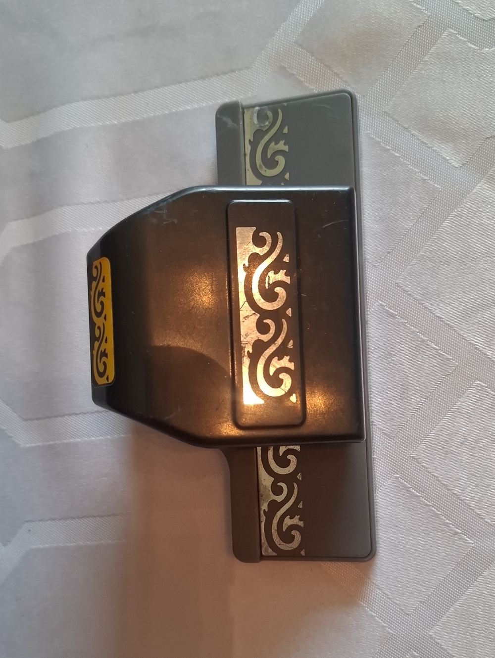 Gray Decorative Corner Punch with Gold Accent - Home Office Arts & Crafts
